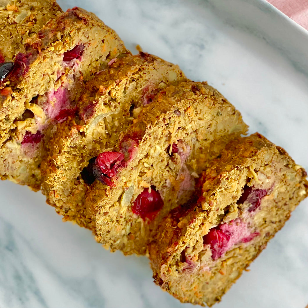 Chickpea Loaf with Cranberry Cream Filling